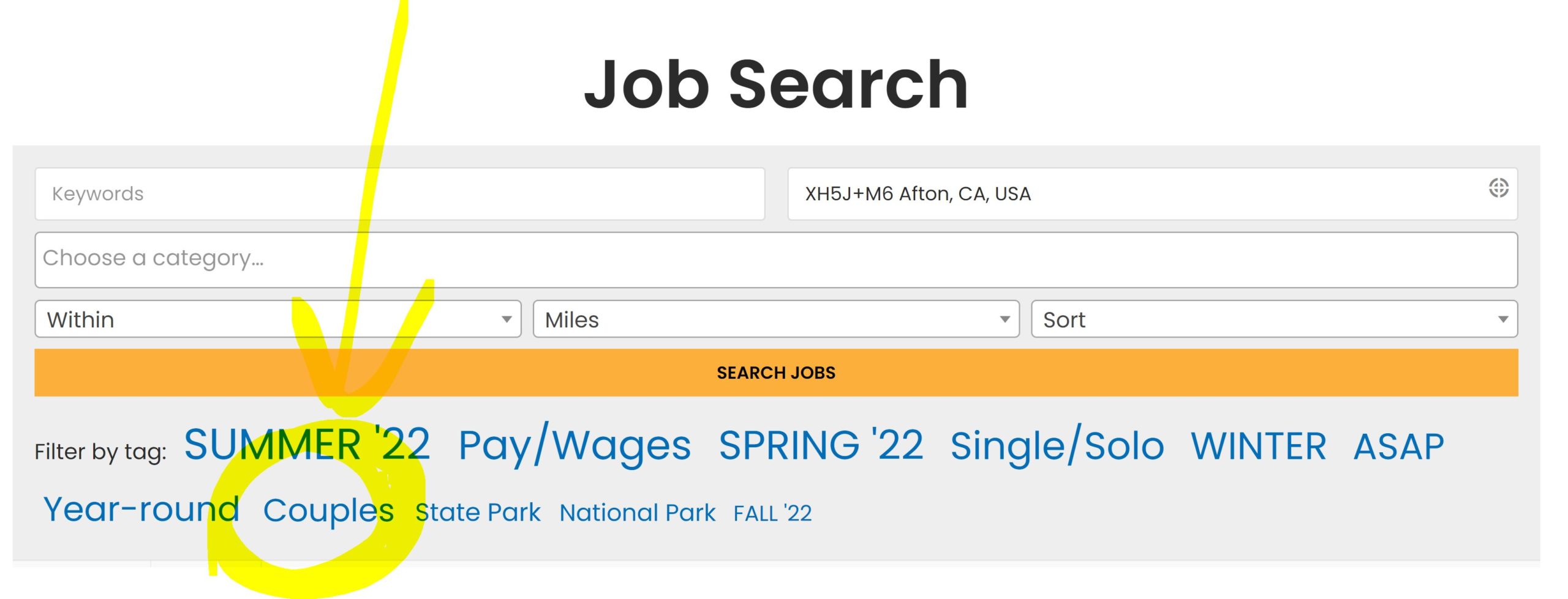 search for work camping jobs for couples